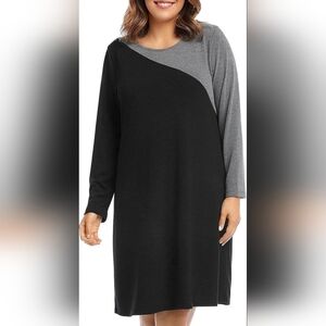 Women's Contrast Sweater Dress 1XL